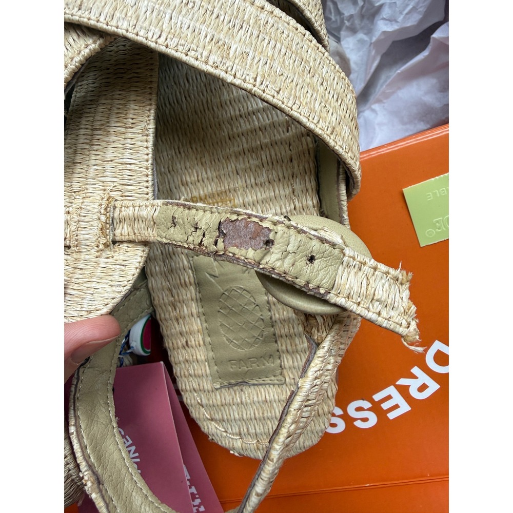 Farm Rio raffia zigzag sandals NEW size 9 fisherman - Picture 6 of 7